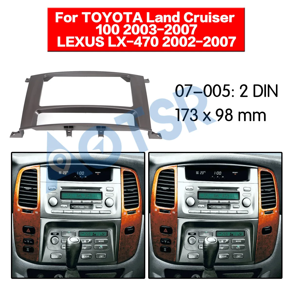 Radio frame Fascia for TOYOTA Land Cruiser 100 LEXUS LX-470 2002-2007 Installation Adapter DVD Audio player Frame