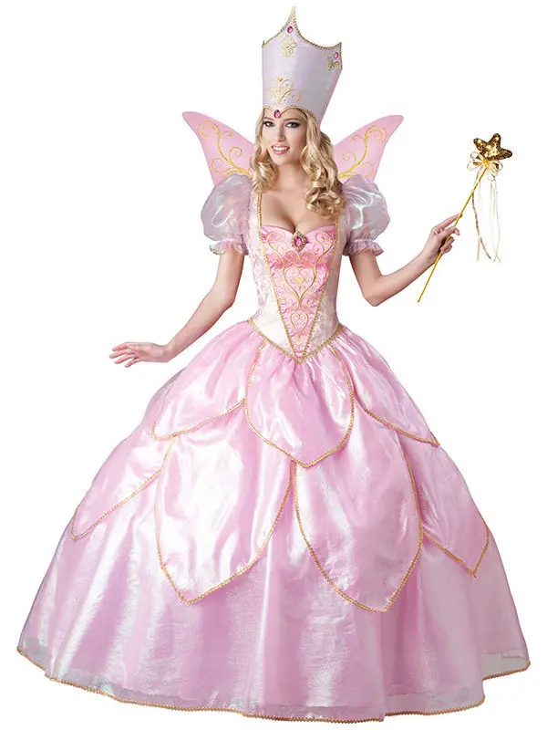 Attractive 2019 Hot Sexy Elegant Deluxe Fairy Godmother Costume Adult Glinda Wizard of Oz Halloween Fancy Cosplay Dress W159339