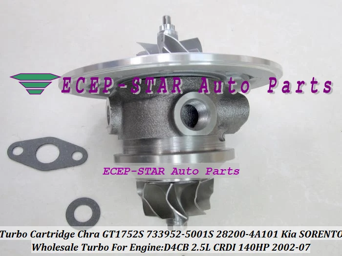 Turbo Cartridge CHRA GT1752S 733952 733952-5001S28200-4A101 28201-4A101 Turbocharger  733952-0001 For KIA SORENTO D4CB 2.5L CRDI