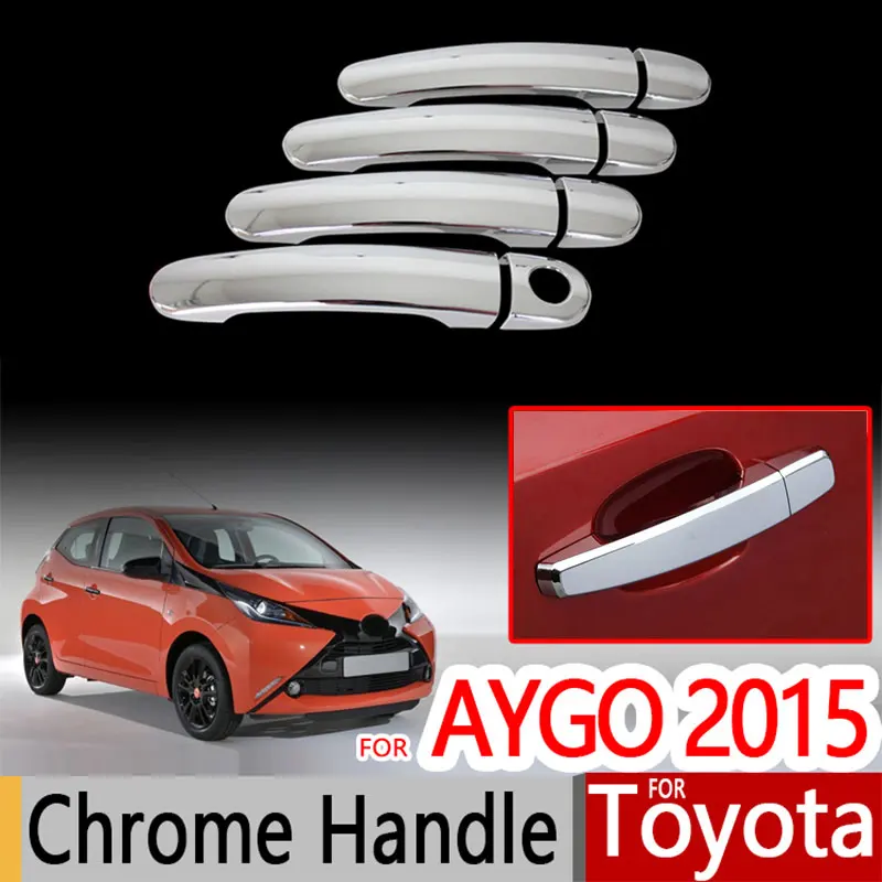 for Toyota Aygo 2015-2017 Accessories Door Handles Covers Chrome Trim Chromium Styling  2016 Sticker Decoration Car Styling