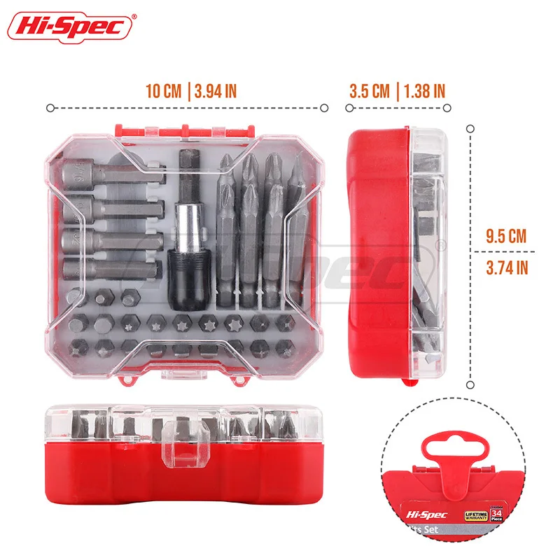 Hi-Spec Screwdriver Bit Set Magnetic 25mm 50mm Long Screwdriver Bit Adapter Tool Extension Bit Holder Screwdriver Bits in Case