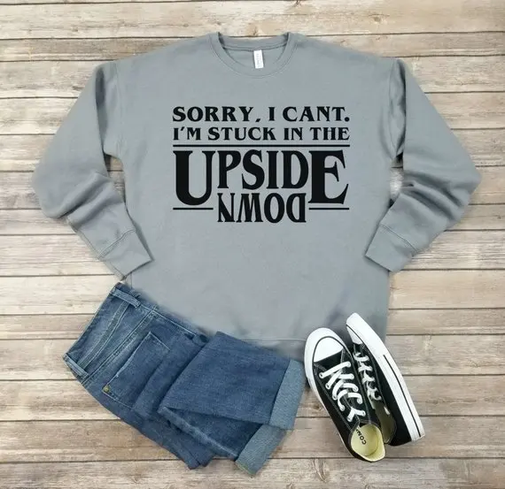 Skuggnas Sorry, I Can't I'm Stuck In the Upside Down Sweatshirts Hoodies Jumper Outfits tumblr gothic aesthetic harajuku tops