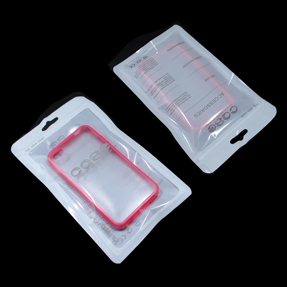 New Mobile Phone Case Cover Storage Retail Packaging Bags for iPhone 4 4S 5 5S 6 Plastic Ziplock Poly Packs White 100Pcs/Lot