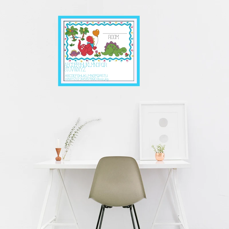 Freude Sonntag Cartoon Kreuz Stich Muster DMC 11CT 14CT Gezählt Kreuz Stich Dinosaurier DIY Handarbeit Stickerei Kit Hand Sets – Detail 2