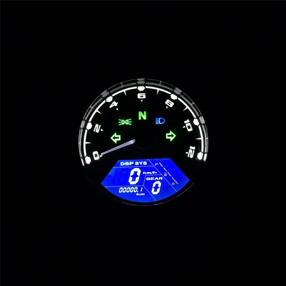 Motorcycle Meter LED Digita Indicator Light Tachometer Odometer Speedometer Oil Meter Multifunction With Night Vision Dial