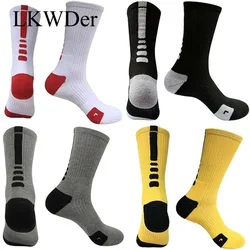 LKWDer 3 Pairs Elite Socks Men Long CoolMax Socks Male Compression Socks Men High Quality Plus Cotton Towel Riding Passion Style