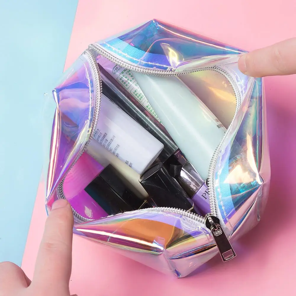 Miyahouse Hot Sale Laser Deisgn Transparent Travel Bag Female Waterproof Jelly Bag PVC Cosmetic Bag For Female Makeup Bag