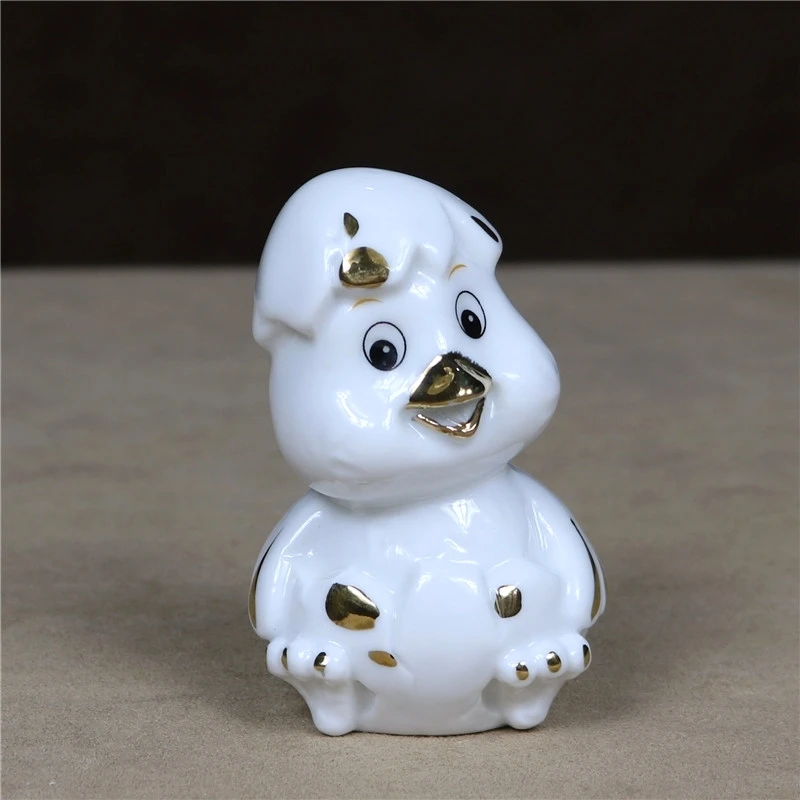 Creative Porcelain Newly Hatched Bird Miniature Ceramic Cartoon Birdie Character Figure Adornment Decor Gift Craft Accessories