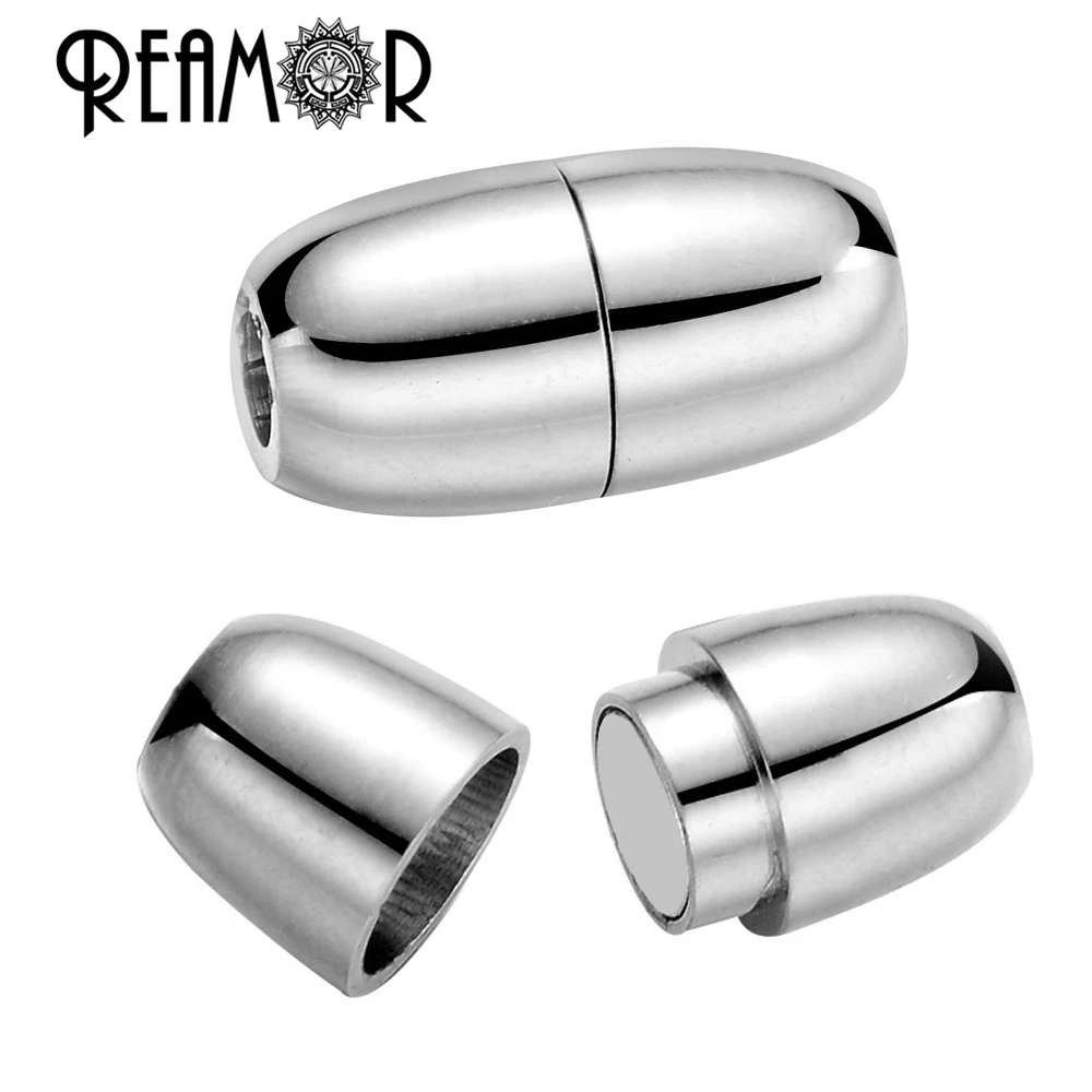 

REAMOR 5pcs 316l Stainless Steel 2.5mm Small Hole Magnet Hook Magnetic Clasp Jewelry Findings Bracelet Clasp DIY Jewelry Making