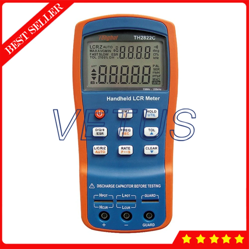 TH-2822C Handheld Digital LCR Meter misuratore di Capacità di Resistenza con 100 ohm Resistenza di Uscita