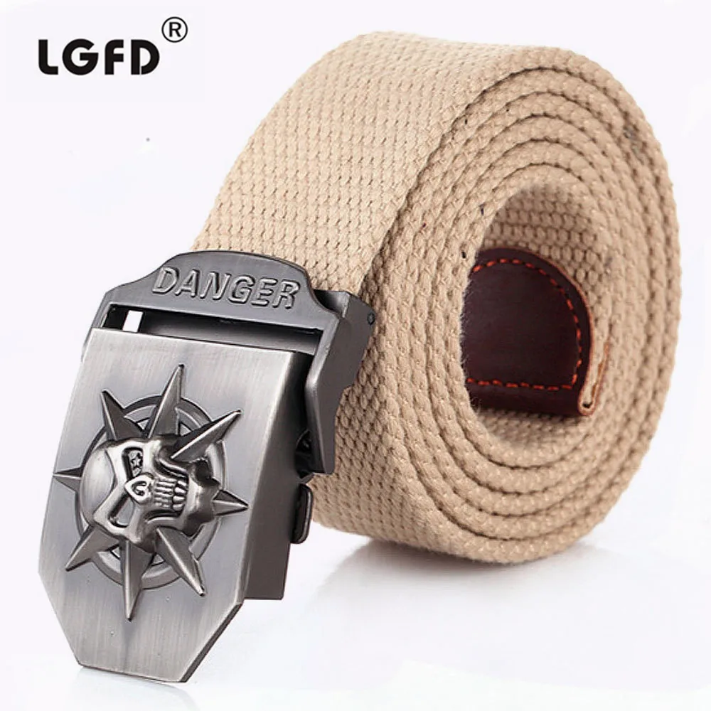 150 cm XXXL men  Military  cotton  webbing STRAP  SKULL BUCKLE LONA CORREA   thick strong canvas belts