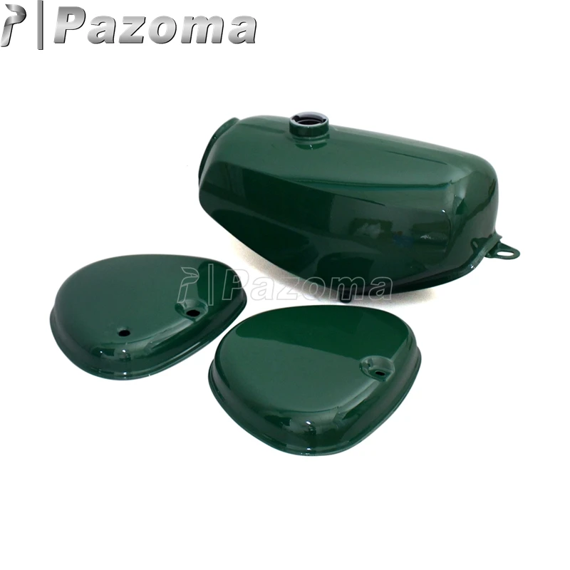 Pazoma Motorbike Green Oil Tank Motorcycle Gas Fuel Tank + 2 Side Cover Protector for Simson S50 S51 S70