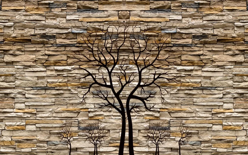 Customize buyer size brick abstract tree Fashion 3D Home Decor Beautiful Home Decoration