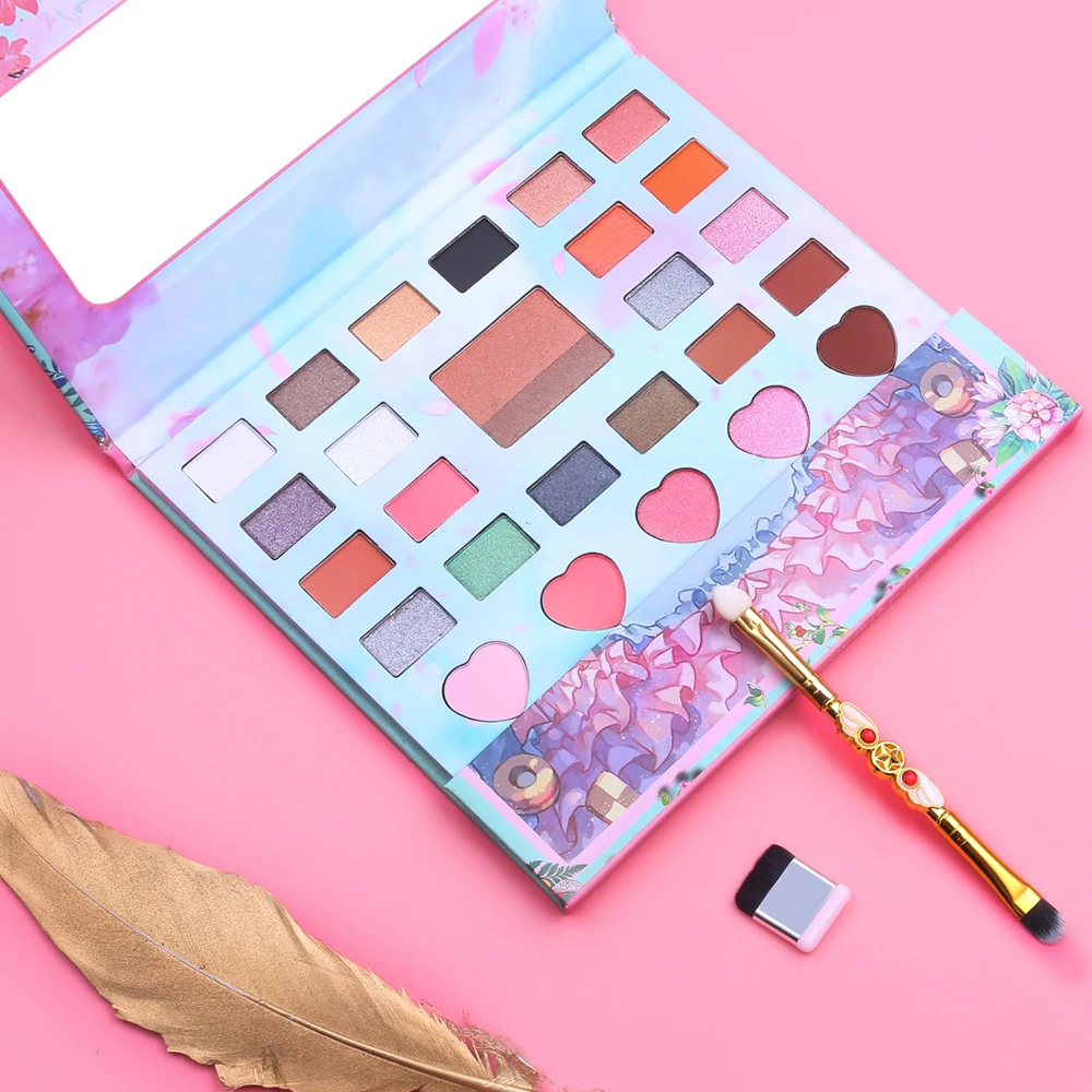 Fashion Eyeshadow Palette 26 Colors Matte EyeShadow Palette Glitter Eye Shadow Makeup Set Japanese Anime Cosmetics With Brush