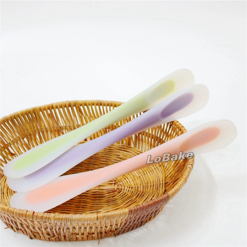 (3pcs/lot) 31cm Creative double-end semi-transparent silicone spatula spoon espatula de silicone Scraper for baking accessories