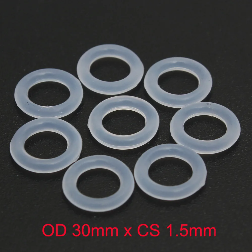 

OD 30mm x CS 1.5mm VMQ PVMQ SILICONE Rubber Translucent O ring O-ring Oring Seal Gasket