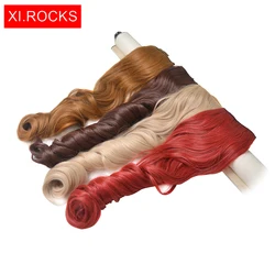 Wjj12070/1p xi rochas grampo encaracolado em extensões de cabelo peruca sintética para mulher 70cm longo cabelo falso natural grosso perucas extensão