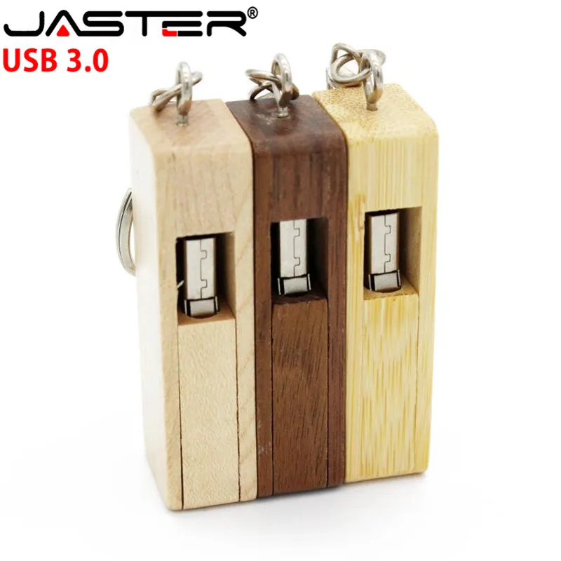 Jaster pendrive de madeira, usb 3.0, criativo, personalizado, logotipo personalizado, de bambu, 4g, 8gb, 16gb, 32gb