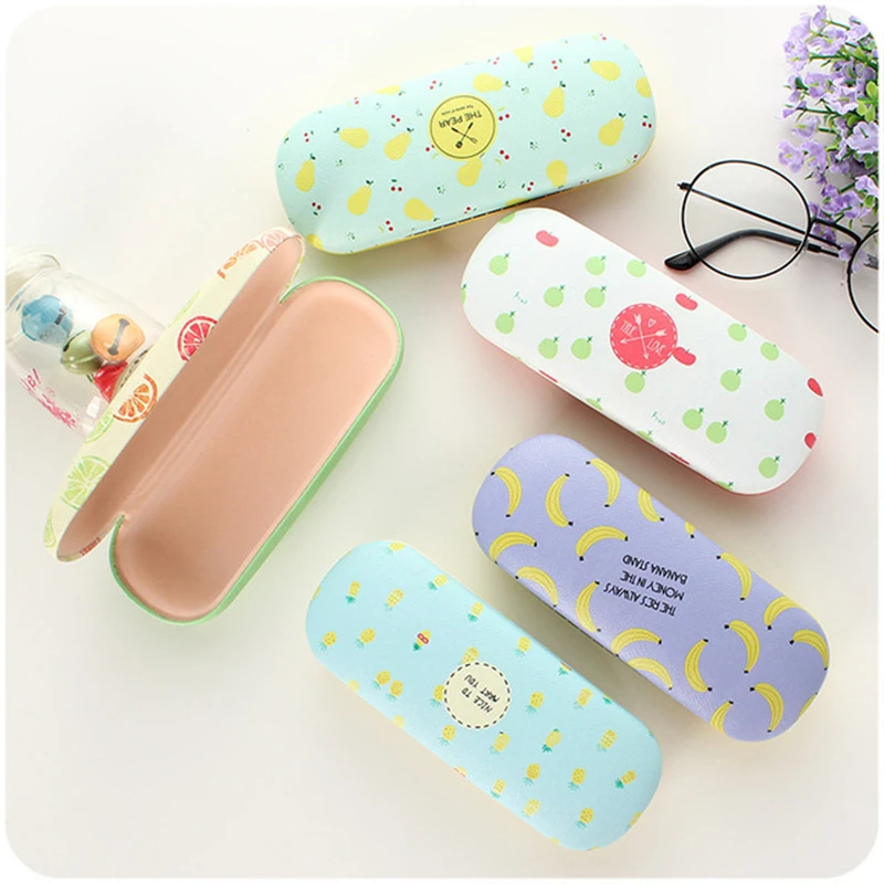 

Mimiyou Fruits attern Cartoon PU Spectacle Cases for Eyeglasses Fashion Portable Rectangle Sunglasses Box Bag Eyewear Protector