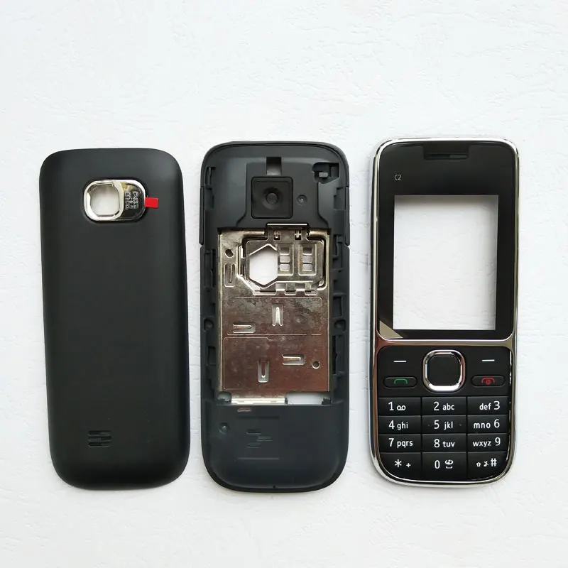 New Full Hosing For Nokia C2 C2-01 Back Cover+Middle Frame+Front Frame+Keypad With Logo