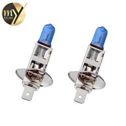 2pcs H1 55W 12V Super Bright White Fog Halogen Bulb Car Headlight Lamp Parking External Lights Car Light Source