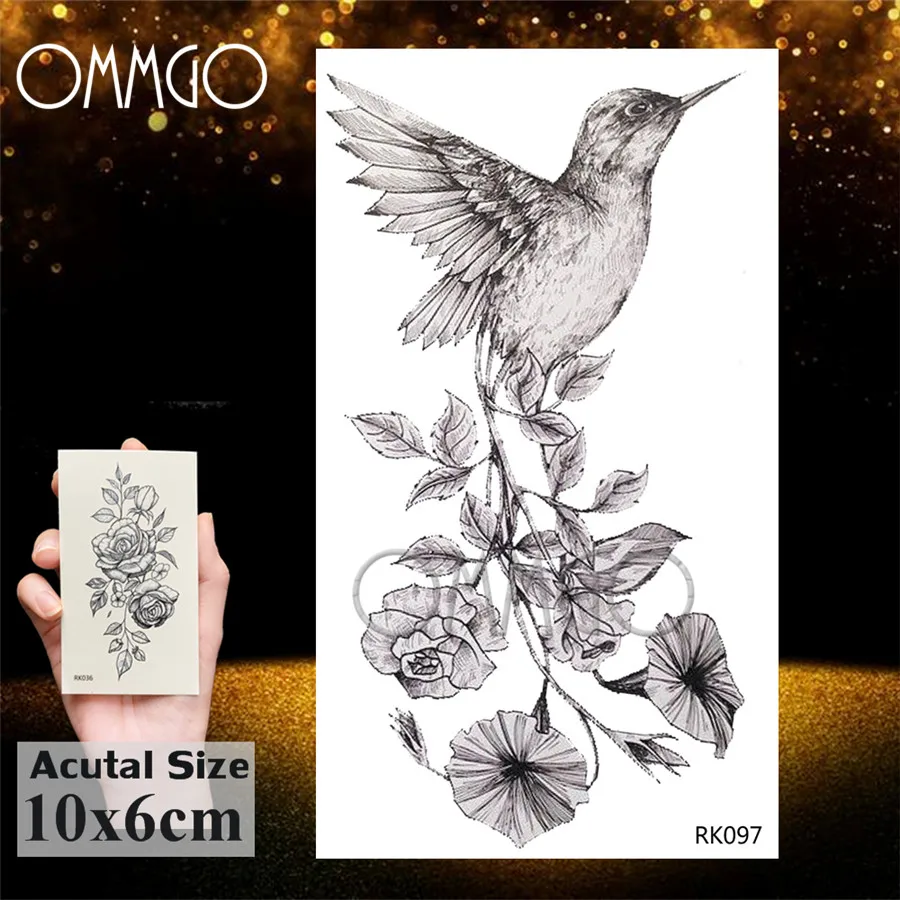 OMMGO Black Mountain Minimalista Tatuaggi Temporanei Sticker Piccolo di Modo Degli Uomini Delle Donne Del Tatuaggio di Falsificazione Custom Tatuaggi Art Braccio Impermeabile