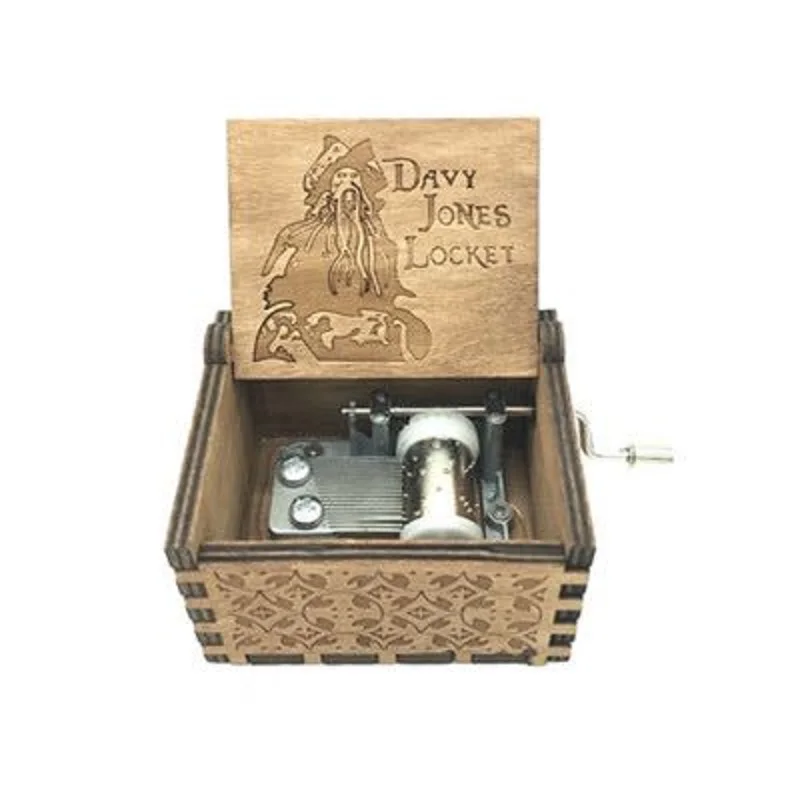 Davy Jones Locket Music Box Antique Carved Movie Pirates of the Caribbean Musical Boxes caja de musica Birthday Present