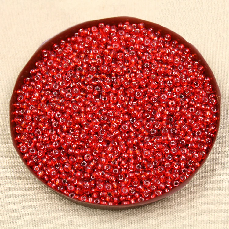 Factory price 5000pcs 3mm Red DIY Glass Loose Seed Beads with silver inner line for Jewelry Making