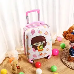 Sac à roulettes de dessin animé pour enfants, valise à roulettes pour enfants, bagages de transport pour garçons et filles, bagages ABS pour étudiants, 18 po, nouveau