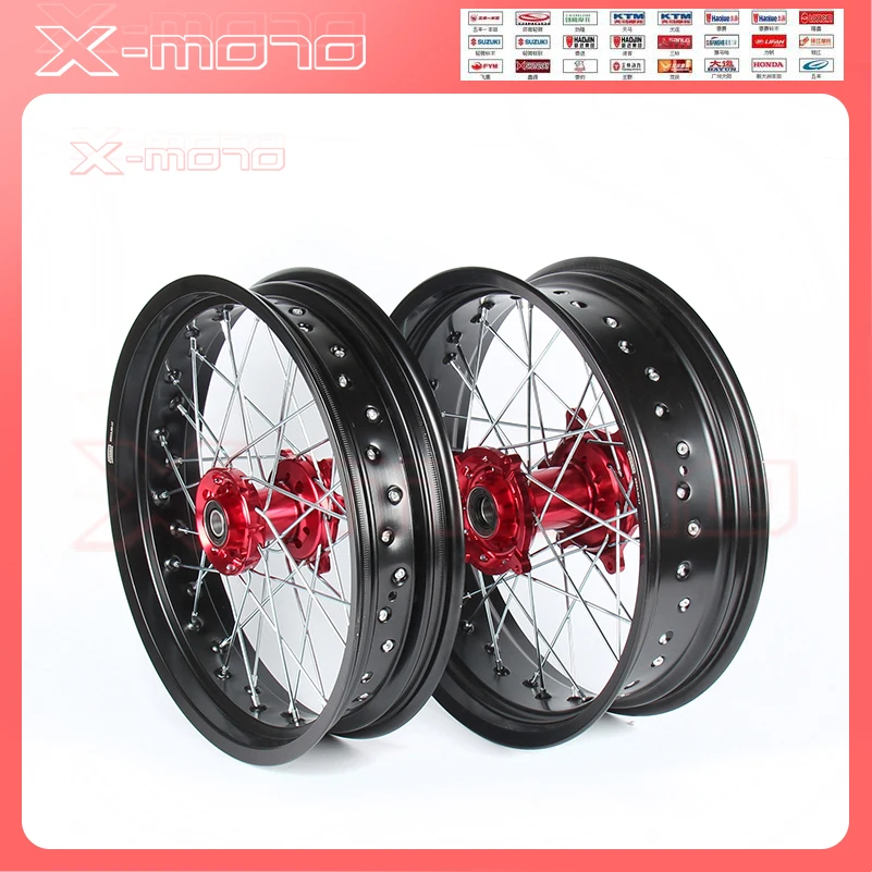 

MX Front Rear 3.5x17" 5.00x17" Wheel Rims Billet Hub for CRF CR125R CR250R CR 125 250 R CRF 250 450 R X 2002-14 03 04 05 06 07