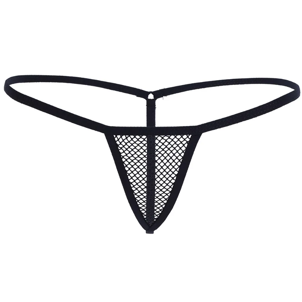 TiaoBug Sexy Women's lingerie Mesh See-through Elastic Waistband Underwear Open Butt G-string Fishnet Bikini Underwear