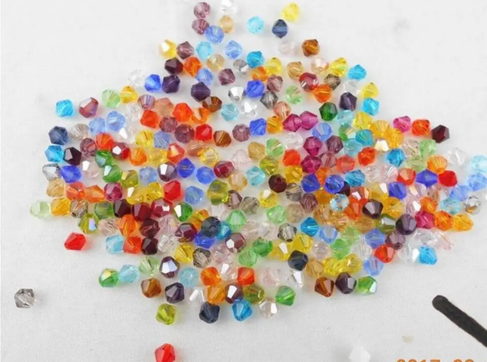 Non-hyaline White AB Color 100pcs 4mm Bicone Austria Crystal Beads charm Glass Beads Loose Spacer Bead Jewelry Making