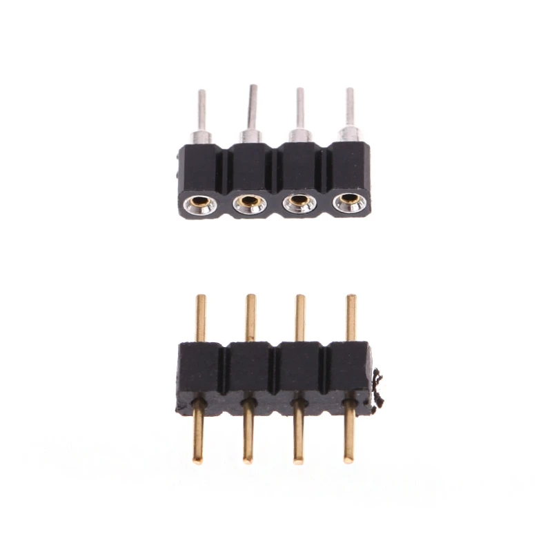 Juego de 50 unids/set de 4 pines de aguja, conector de tira LED RGB, conector macho y hembra de calidad