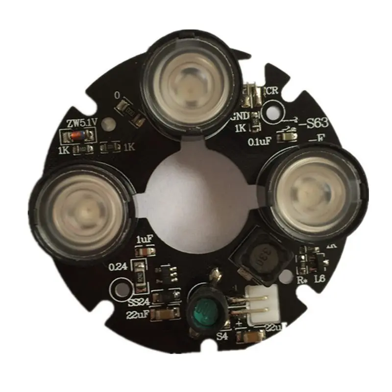 3 Array IR lED Spot Light Infrared 3x IR LED Board for CCTV Cameras Night Vision (53mm diameter)