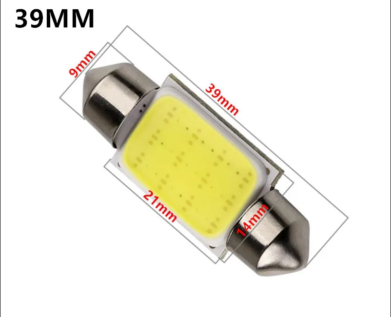 4pcs c5w 31mm 36mm 39mm 41mm cob 12 chips smd led 12v dome festoon interior Car LED Bulbs Lamp Pure White