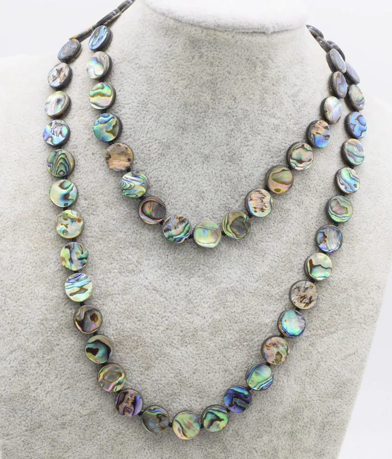 UNIQUE!green  abalone shell necklace coin 12mm 30inch   wholesale beads nature FPPj