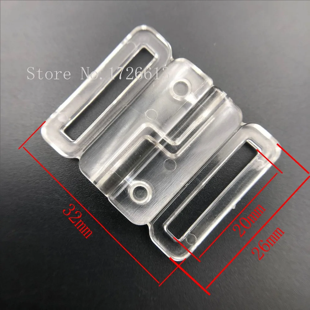 Clear Plastic Bikini Bra Clip Transparent Swimwear Clickers Front Clasp Quilt Buckle Back Hook 16mm/18mm/20mm