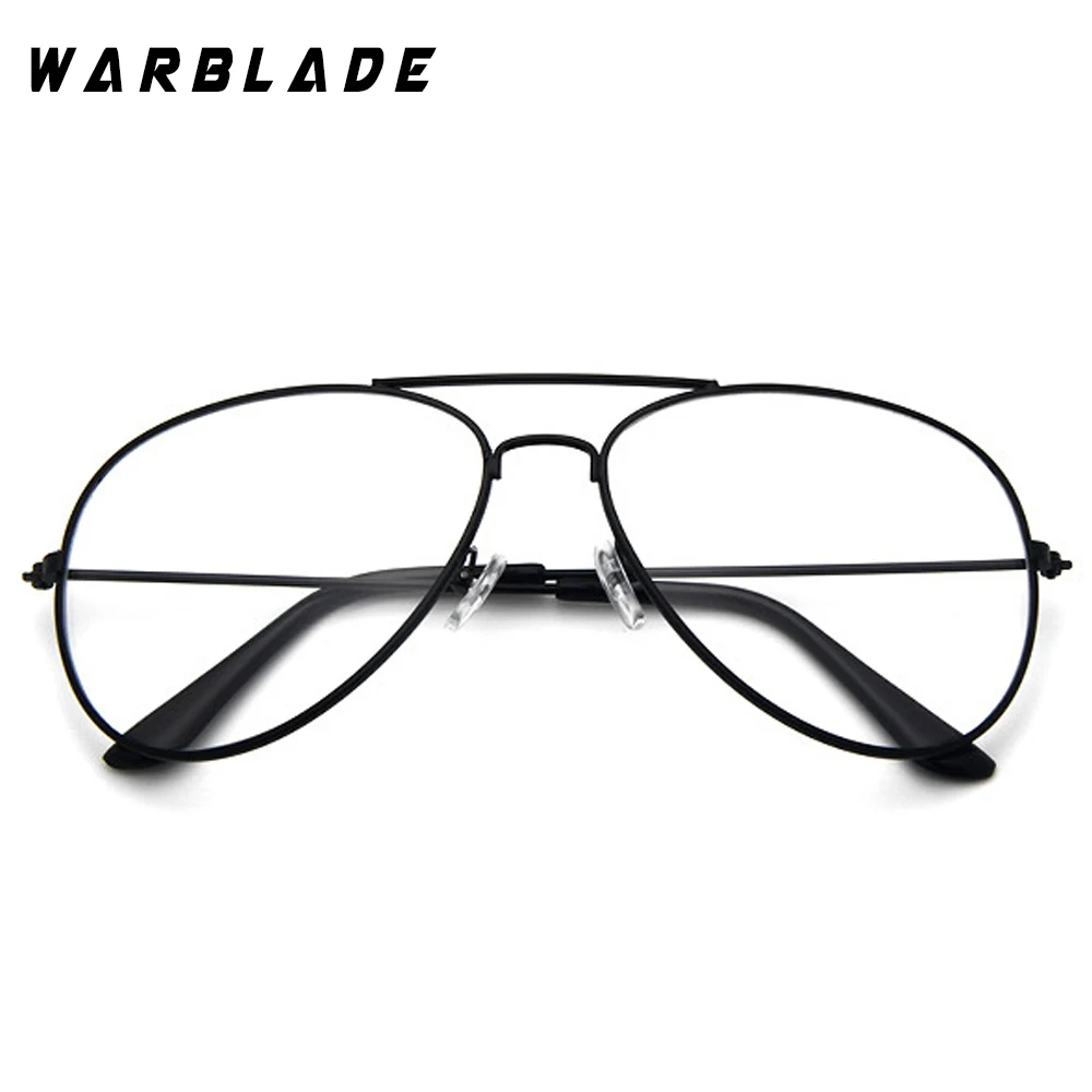 Classic Pilot Glasses Transparent Clear Glasses women Alloy Frame Optics Aviation Eyeglasses Men Lens oculos de sol WarBLade