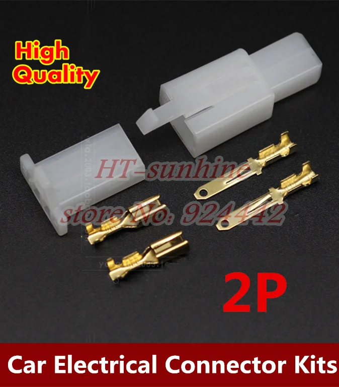 NEW  100set /LOT  2.8mm connector 2pin Electrical 2.8 Connector Kits Male Female socket plug for Motorcycle Motorbike Car