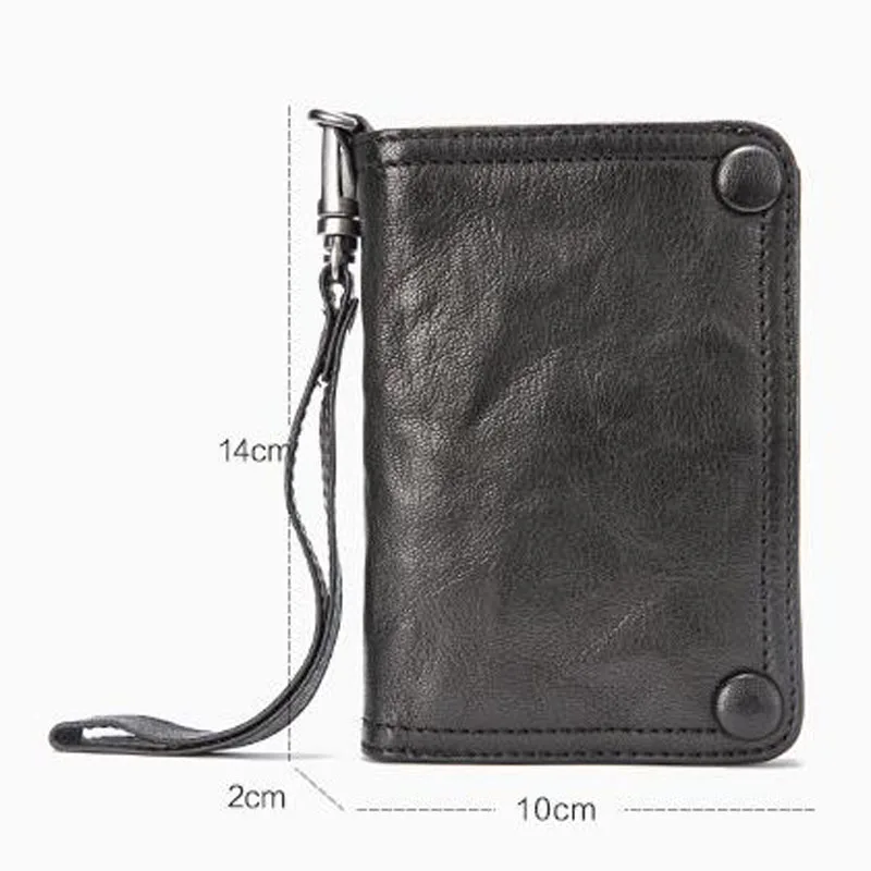 AETOO Boys handmade wallet male section vertical paragraph retro sheepskin men leather multi functional soft skin Vintage wallet