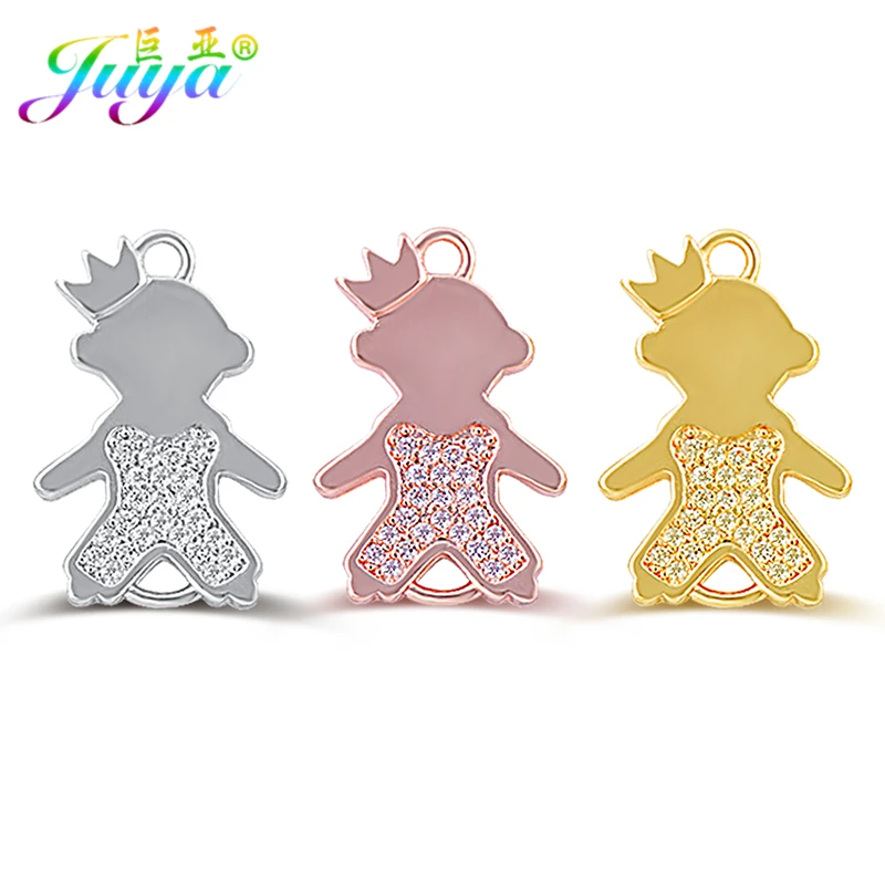 Juya Supplies For Jewelry Material DIY Gold Figure Boy Girl Charm Connectors Accessories For Fashion Bracelets Earrings Making