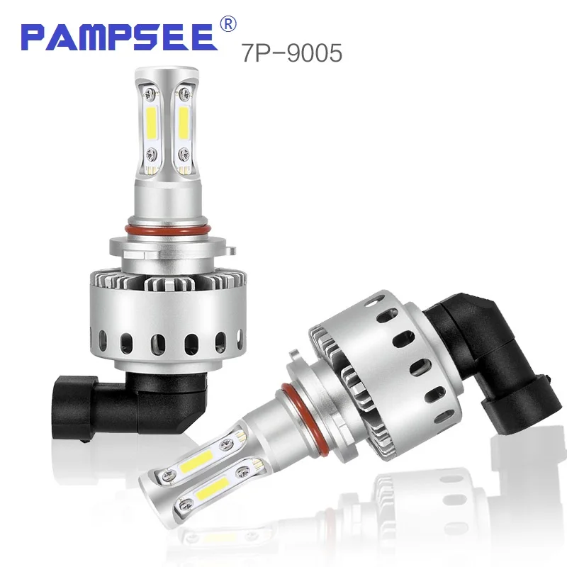 

PAMPSEE 7P H4 H7 H11 1Pair LED Car Headlight COB Chips H1 9005 9006 45W Car Styling Auto Led Bulb 12-24V DC 6000LM IP65 6500K