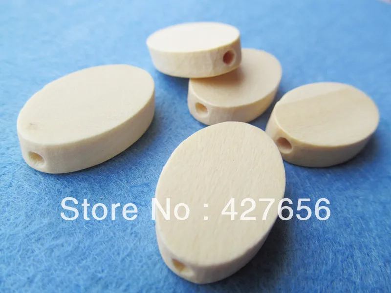 20pcs 16.50mmx25.70mm unfinished oval natural wood spacer beads W0003