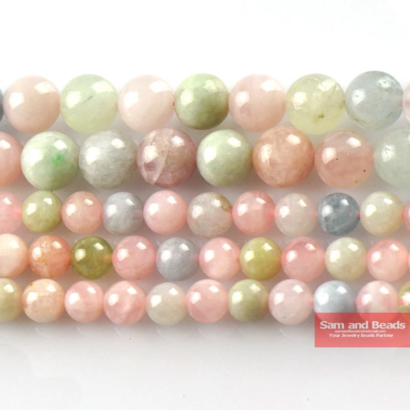 

Natural Stone Grade A quality Smooth Colorful Morgan stone Beads 4 6 8 10mm For Bracelet Necklace Making CMB20