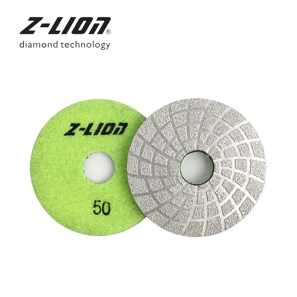 Z-LEAP 80mm Diamond Grinding Pad Vacuum Brazed Polishing Wheel Dry Wet Grinding Disc For Granite Marble Stone Abrasive Tool