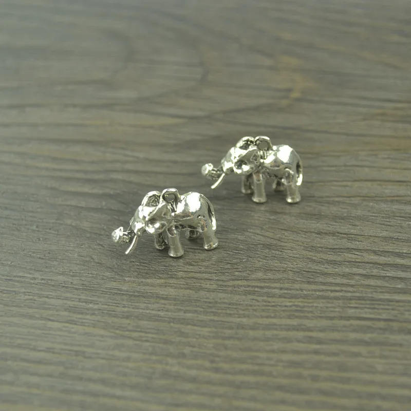 8 pcs vintage Tibetan Silver Plated Elephant Charms metal Pendants for Jewelry Making DIY Handmade Craft 22*15 mm 4115C