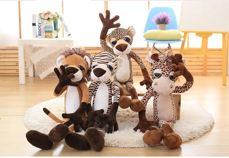 about 80cm cartoon animal lion, giraffe,leopard, tiger plush toy birthday gift Christmas gift w2890