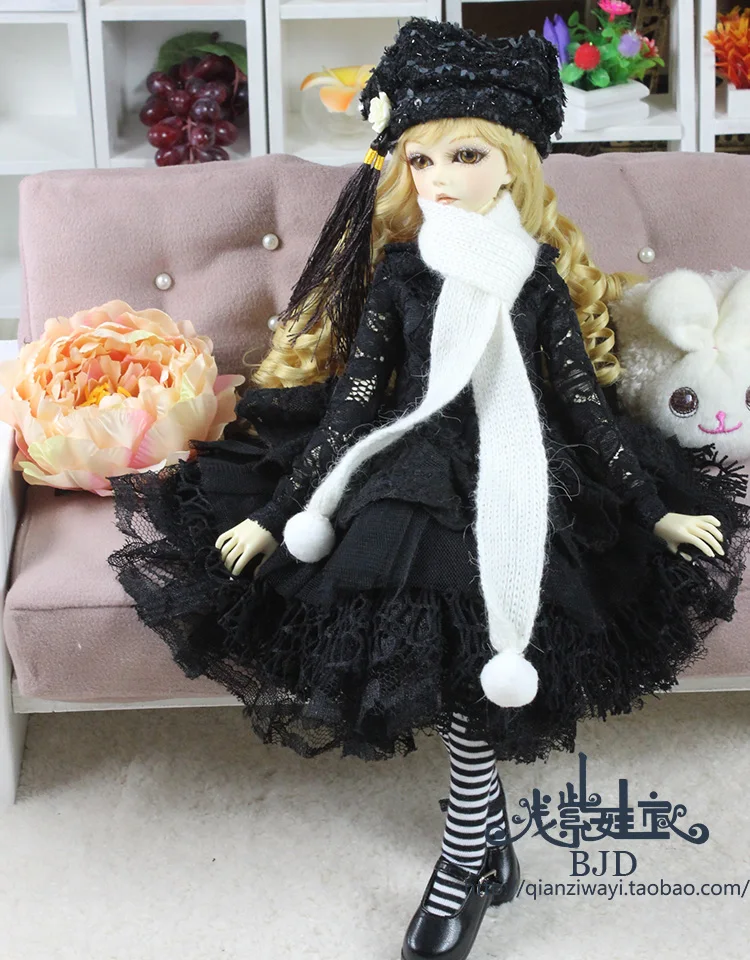 

1/4 1/3 scale BJD clothing accessories dress+hat+scarf for BJD/SD doll,Not included doll,shoes,wig,and other accessories 18D1603