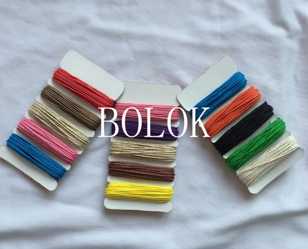 

10packs/lot (400meters) 12 mix color colored waxed hemp twine 1mm twisted hemp rope for DIY Craft gift , bracelet Packing