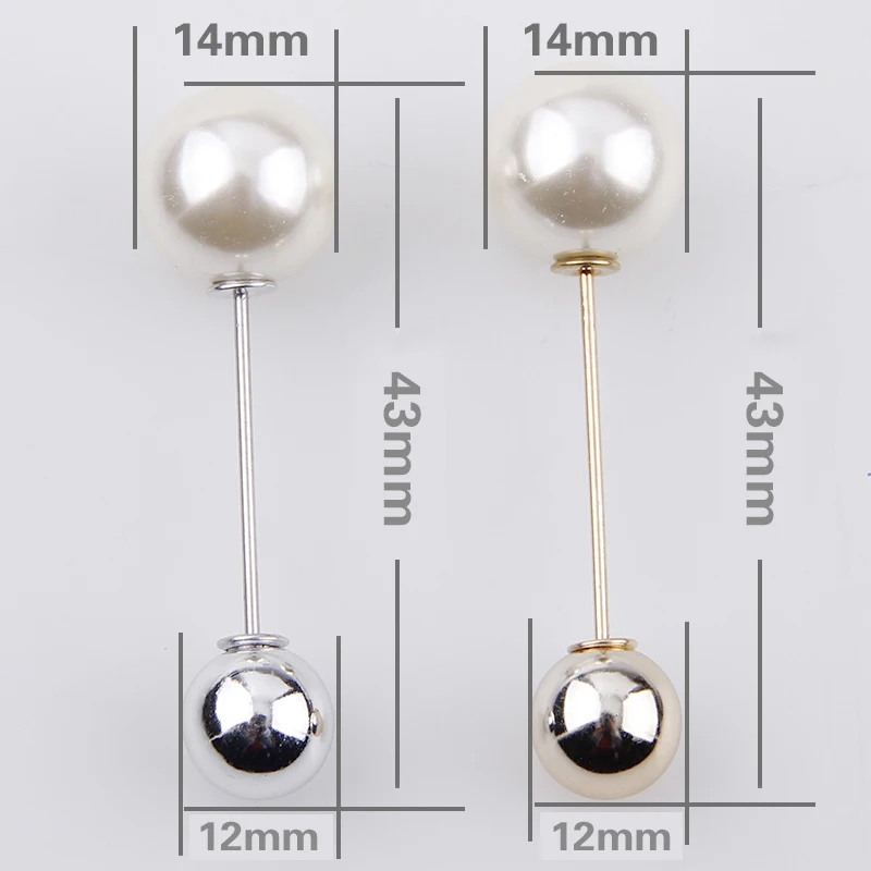 Factory Luxury Gold & Silver Plated Double Simulated Pearl Gold Alloy Brooch Pin DIY Lapel Dress Jewelry Brooches Accessories